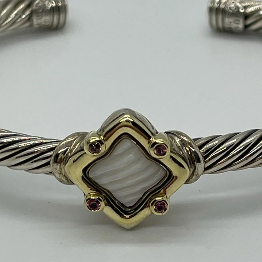 David Yurman Vintage Quatrefoil 5mm bracelet with gold - Picture 3 of 9
